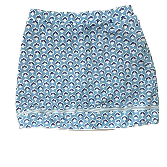 J Mclaughlin Skort Size XS Blue Geometric Mini Skirt Golf Tennis Pockets Preppy - Picture 3 of 9